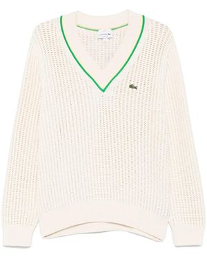 Lacoste ロゴパッチ セーター - ナチュラル