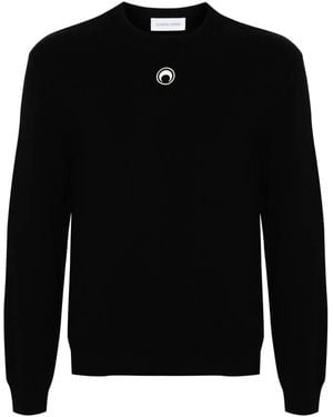 Marine Serre Crescent Moon Embroidered Jumper - Black