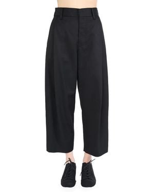 Uma Wang Pleat-Detailing Cropped Pants - Blue