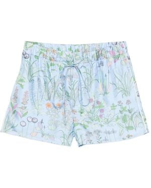 Gucci Floral-Print Drawstring Shorts - Blue