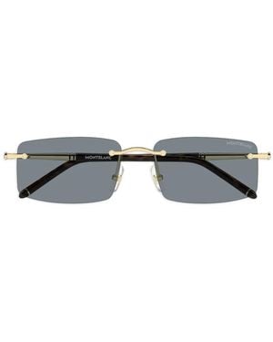 Montblanc Rectangle-Frame Sunglasses - Metallic