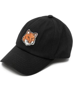 Maison Kitsuné Cappello Con Applicazione Logo - Nero