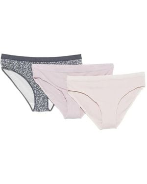 Marc O' Polo Floral-Print Logo-Waistband Briefs (Set Of Three) - White
