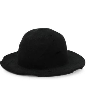 Yohji Yamamoto Filzhut Im Distressed-Look - Schwarz