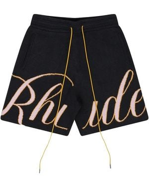 Rhude Knit Script Swim Shorts - Blue