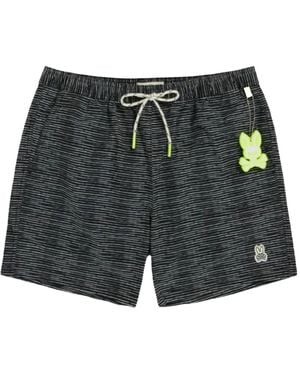 Psycho Bunny Lukas Hand Drawn Swim Shorts - Gray