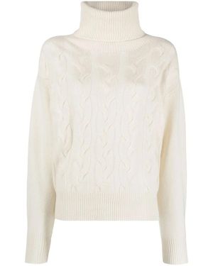 Woolrich Turtleneck Cable-Knit Sweater - White