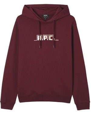 A.P.C. Hoodie Mit Logo-Stickerei - Rot
