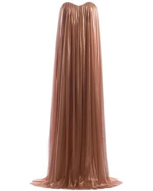 IMROSKA Gaia Strapless Maxi Dress - Brown