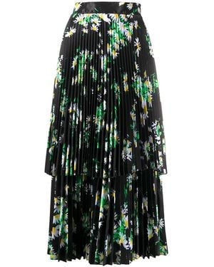 Quinn Vestido midi con estampado de margaritas - Negro