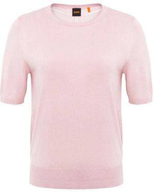 BOSS Gestricktes T-Shirt - Pink