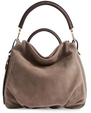 Borbonese Small Bice Suede Shoulder Bag - Brown