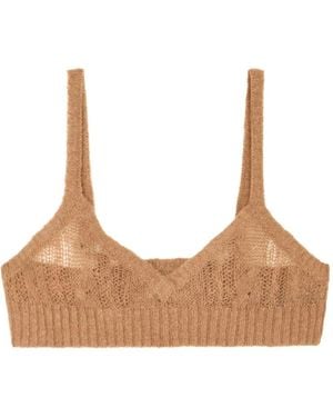 Alanui Desert Drift Cable-Knit Top - Brown