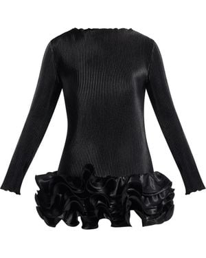 L'idée Park Avenue Mini-Jurk Met Ruches - Zwart