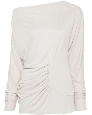 KHAITE The Ciro Ruched Top - White