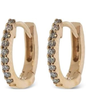 Dana Rebecca Pendientes Drd Huggies En Oro 14Kt Y Diamantes - Blanco