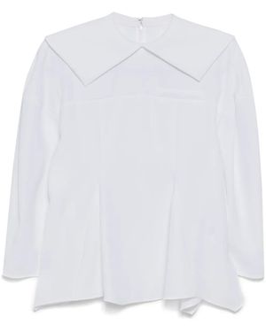 Enfold Sewing Detail Blouse - White