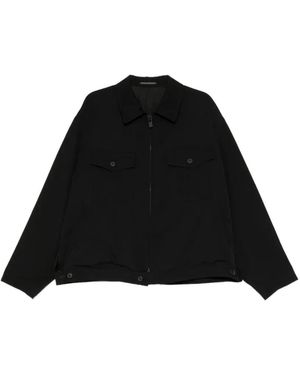 Yohji Yamamoto Zip-Up Shirt Jacket - Black