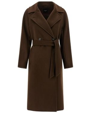 Weekend by Maxmara Resina Belted Double-breasted Coat - Brown