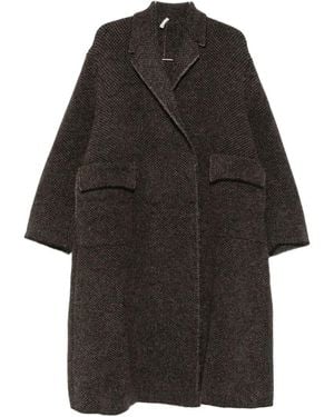 Boboutic Pocketed herringbone-pattern coat - Schwarz