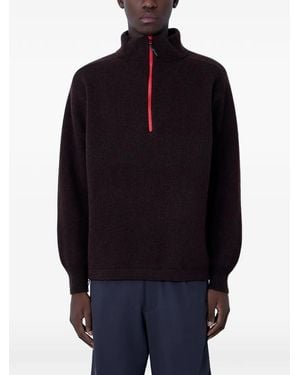 GR10K Pullover Mit Kurzem Reißverschluss - Blau