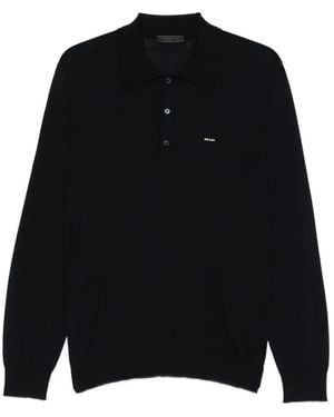 Prada Polo de manga larga - Negro