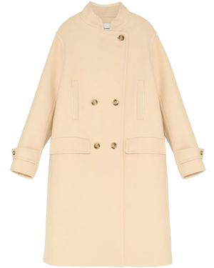 Yves Salomon Wool Coat - Natural
