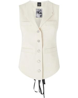 Pinko Tailored Cotton Vest - White
