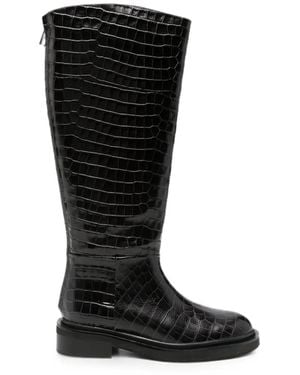 A.Emery Jude Croc-Effect Boots - Black