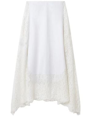 Stella McCartney Lace-Panelled Handkerchief-Hem Skirt - White