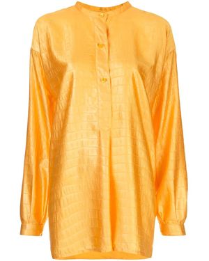 Sies Marjan Chemise Bicolore Azra À Effet Peau De Crocodile - Orange