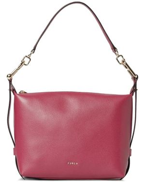 Furla Tonie Pebbled Leather Tote Bag - Pink
