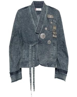 Hui Milano Embellished Denim Jacket - Blue