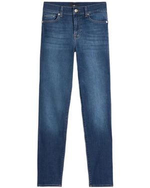 7 For All Mankind Faded-Effect Slim-Fit Jeans - Blue