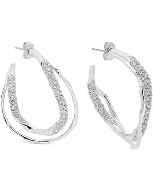 Alexis Solanales Twist Hoop Earrings - White