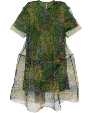 JNBY A-Line Short-Sleeves Dress - Green