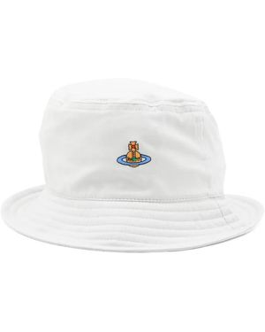 Vivienne Westwood Embroidered Bucket Hat - White