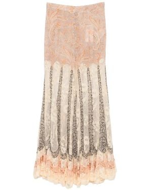 Zimmermann Pantaloni Svasati Con Inserti - Bianco