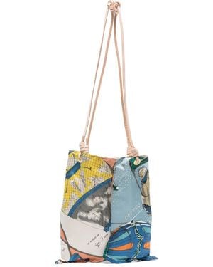 Manipuri Mini Jean Tote Bag - Blue