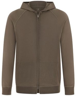 BOGGI Full-Zip Knitted Hoodie - Brown