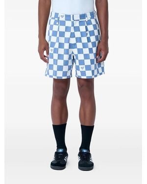 Human Made Checkerboard-Print Shorts - Blu