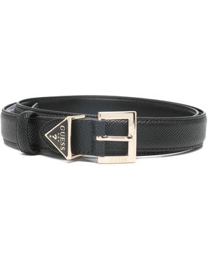 Guess Textured Buckle Belt - Black