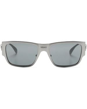 Versace Medusa-Plaque Rectangle-Frame Sunglasses - Grey