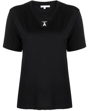 Patrizia Pepe Logo-Patch Cotton T-Shirt - Black
