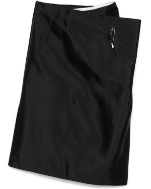 Carven Fold Front Midi Skirt - Black