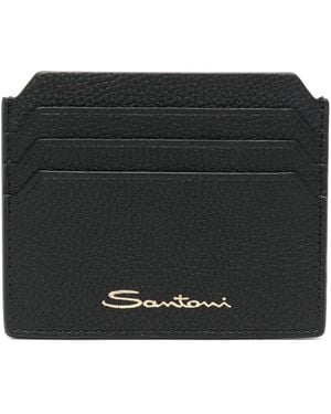 Santoni Cartera con logo estampado - Negro