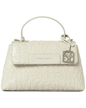 Emporio Armani Bolso De Hombro Con Logo En Relieve - Blanco