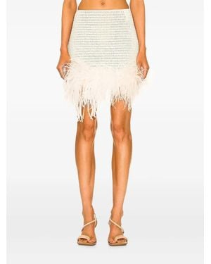 Magda Butrym Feather-Down Mini Skirt - White