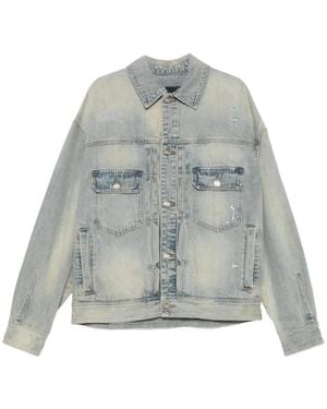 Juun.J Giacca Denim Con Effetto Vissuto - Grigio
