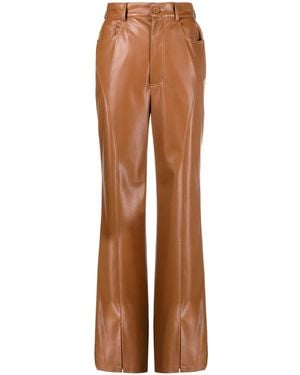 Nanushka Curved Seam Straight-Leg Pants - Brown